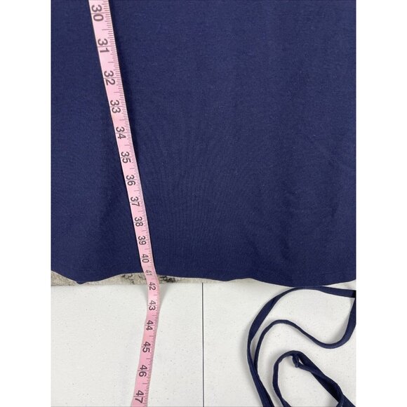 Lauren Ralph Lauren Dress Womens Size Extra Large Blue Ruffle Neck Strech Midi - Picture 7 of 14